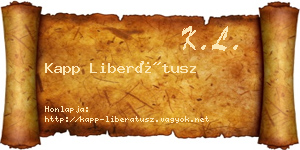 Kapp Liberátusz névjegykártya